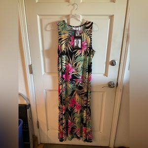 NWT Attitudes by Renee beautiful multicolor tropical maxi dress